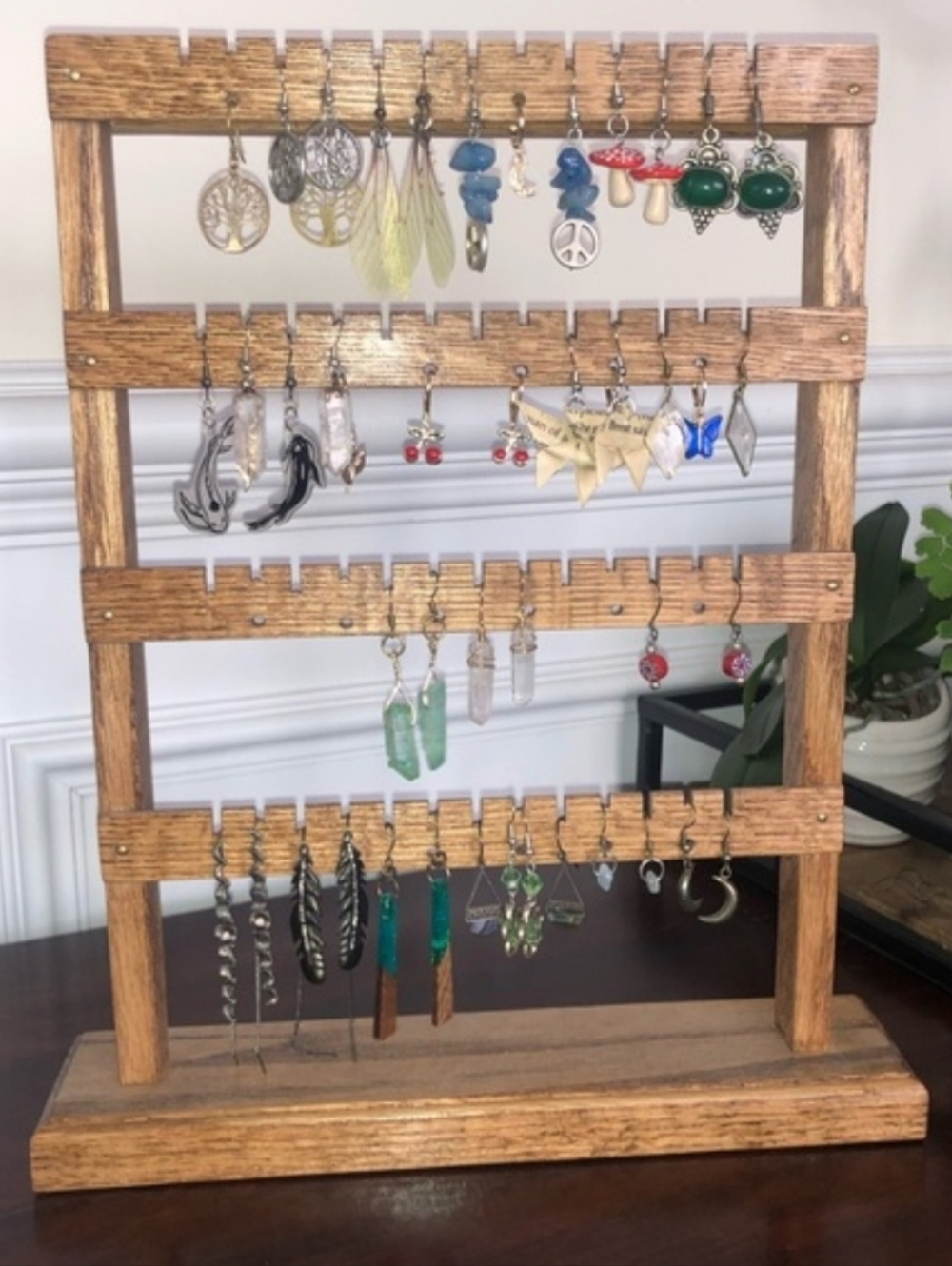 Wooden Jewelry Earring Display Stand